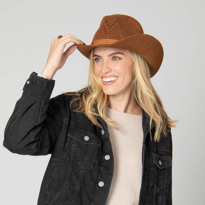 Nash - Ventilated Crown Cowboy with Wrapped Suede Band-COWBOY-San Diego Hat Company