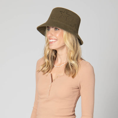 Eliza - Bucket Hat with Star Pointelle Details-BUCKET-San Diego Hat Company