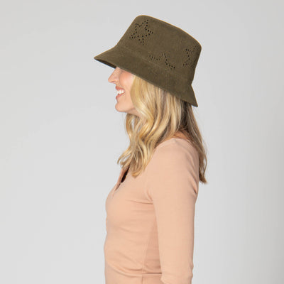 Eliza - Bucket Hat with Star Pointelle Details-BUCKET-San Diego Hat Company
