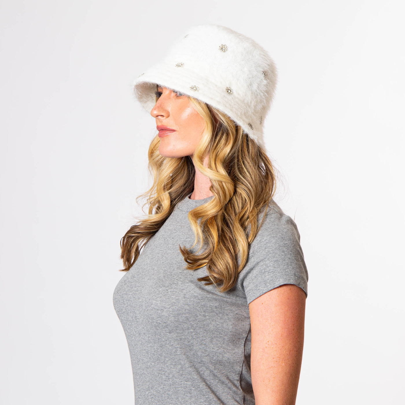 Anita - Bucket Hat with Scattered Silver Gems-BUCKET-San Diego Hat Company
