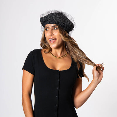 Bianca - Slouchy Lurex Beret-BERET-San Diego Hat Company