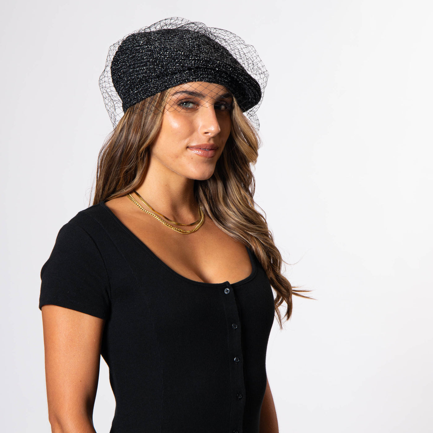 Bianca - Slouchy Lurex Beret-BERET-San Diego Hat Company