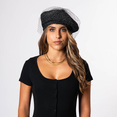 Bianca - Slouchy Lurex Beret-BERET-San Diego Hat Company