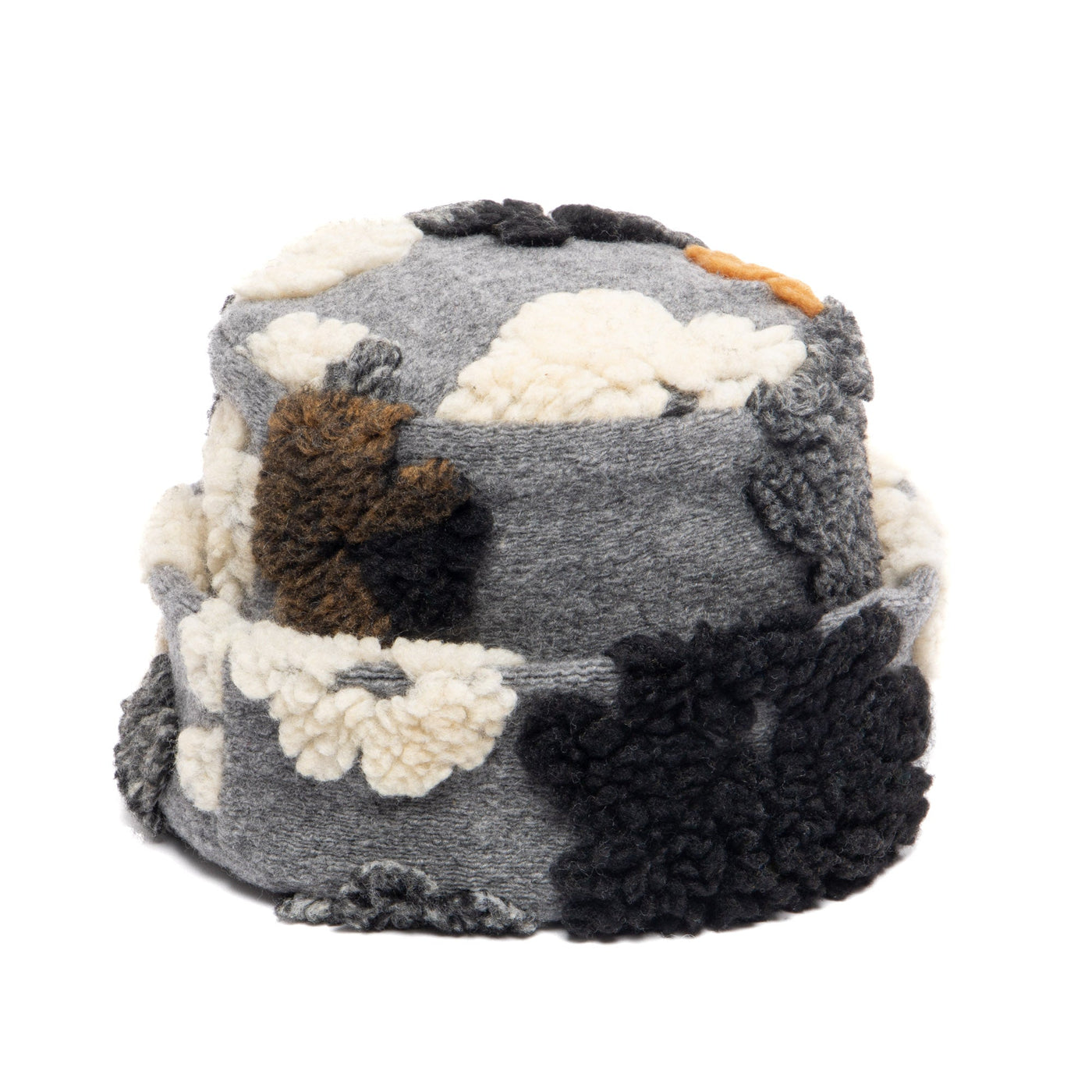 Keyes - Wool Blend Cuffed Beanie with Sherpa Flowers - KNH8084-BEANIE-San Diego Hat Company