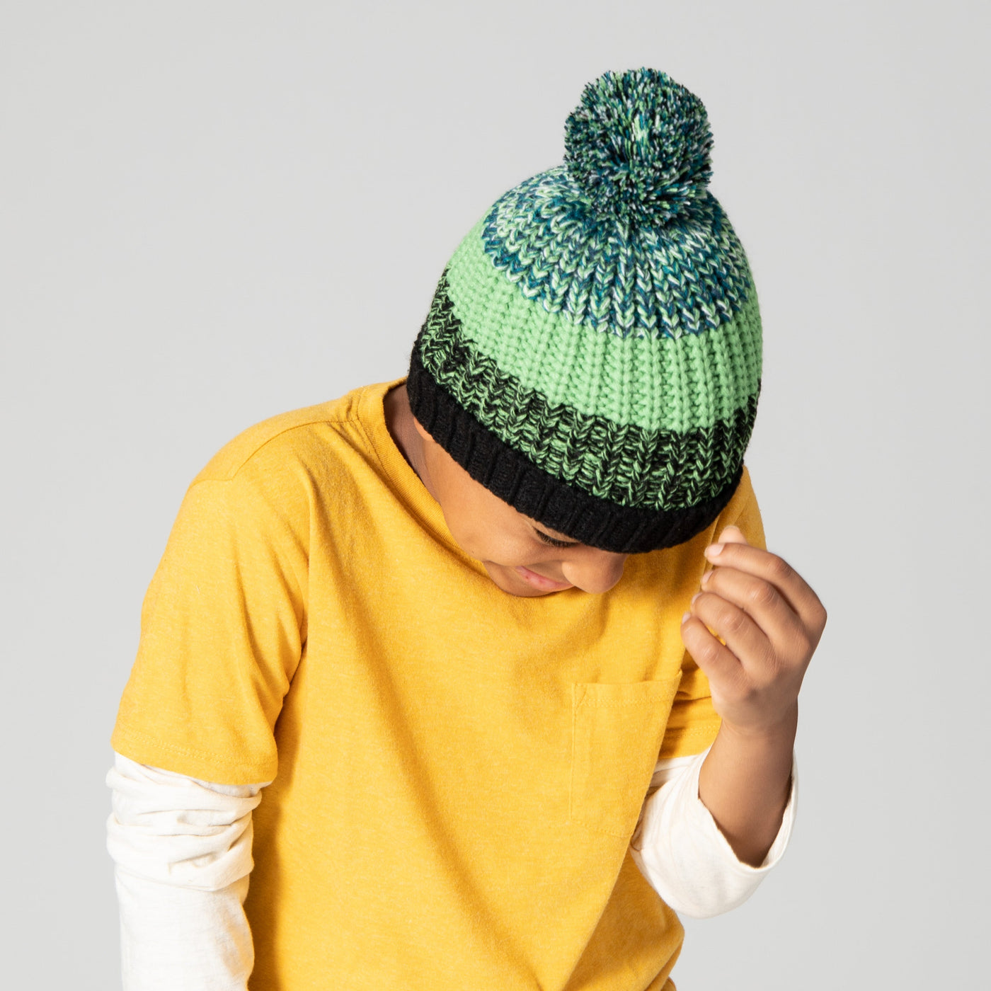 BEANIE - Kid's Marled Colorblock Knit Beanie