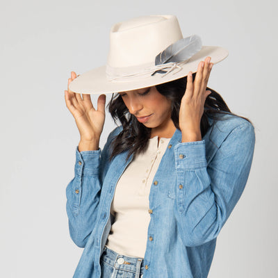 Take My Name - Women's Stiff Brim Fedora with Heart Shaped Crown-FEDORA-San Diego Hat Company