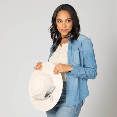 Take My Name - Women's Stiff Brim Fedora with Heart Shaped Crown-FEDORA-San Diego Hat Company