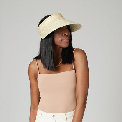 VISOR - Artisan Made Palm Straw Braid Wide Brim Visor