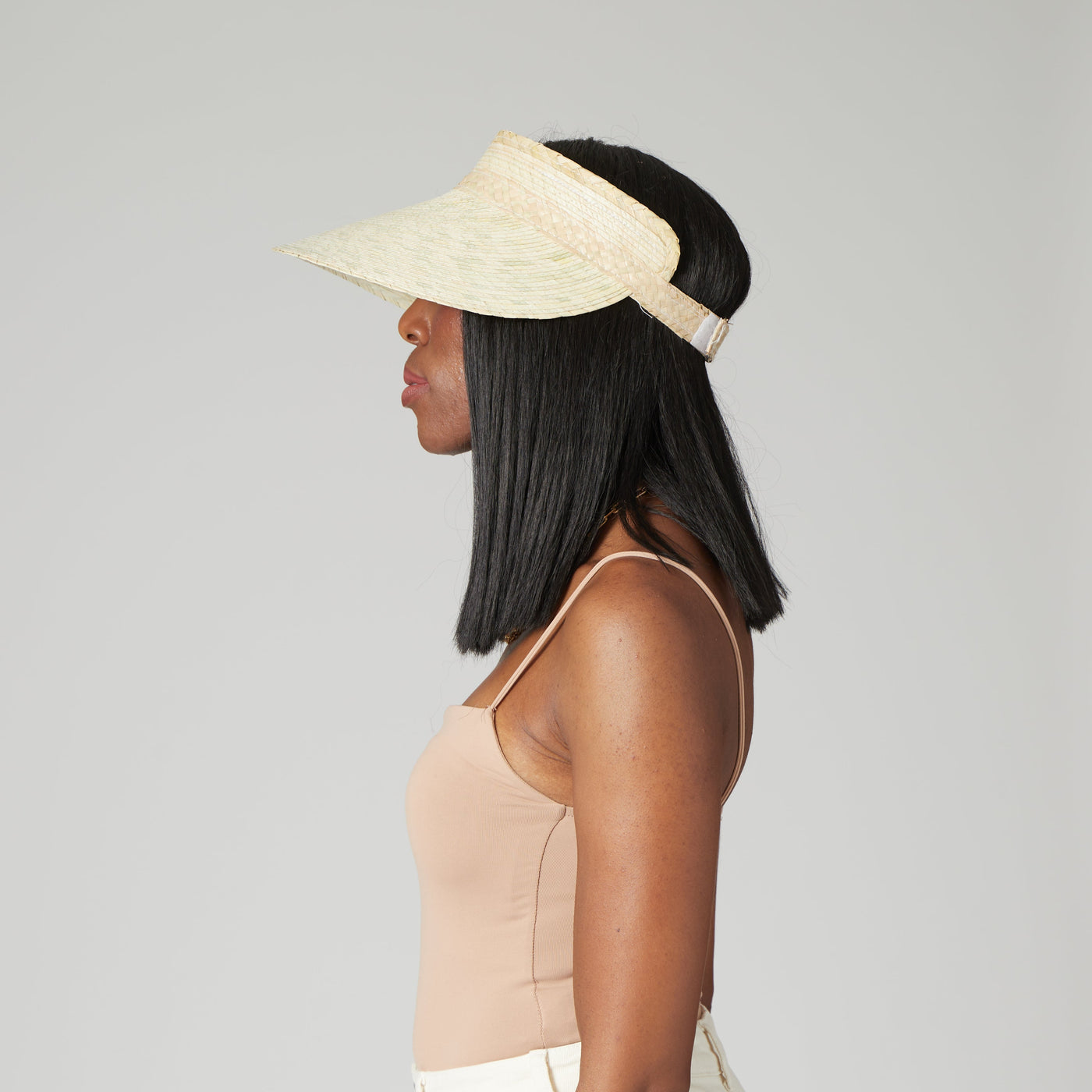 VISOR - Artisan Made Palm Straw Braid Wide Brim Visor