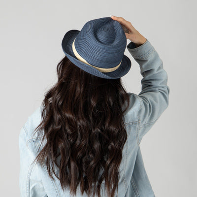 FEDORA - Womens Mixed Braid Fedora (MFX2006)