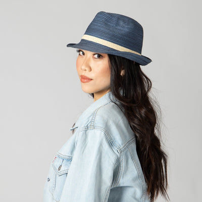 FEDORA - Womens Mixed Braid Fedora (MFX2006)