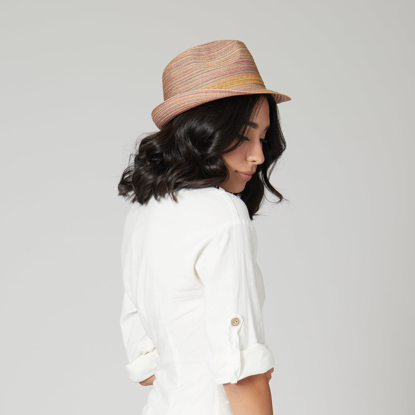 FEDORA - Womens Mixed Braid Fedora (MFX2006)