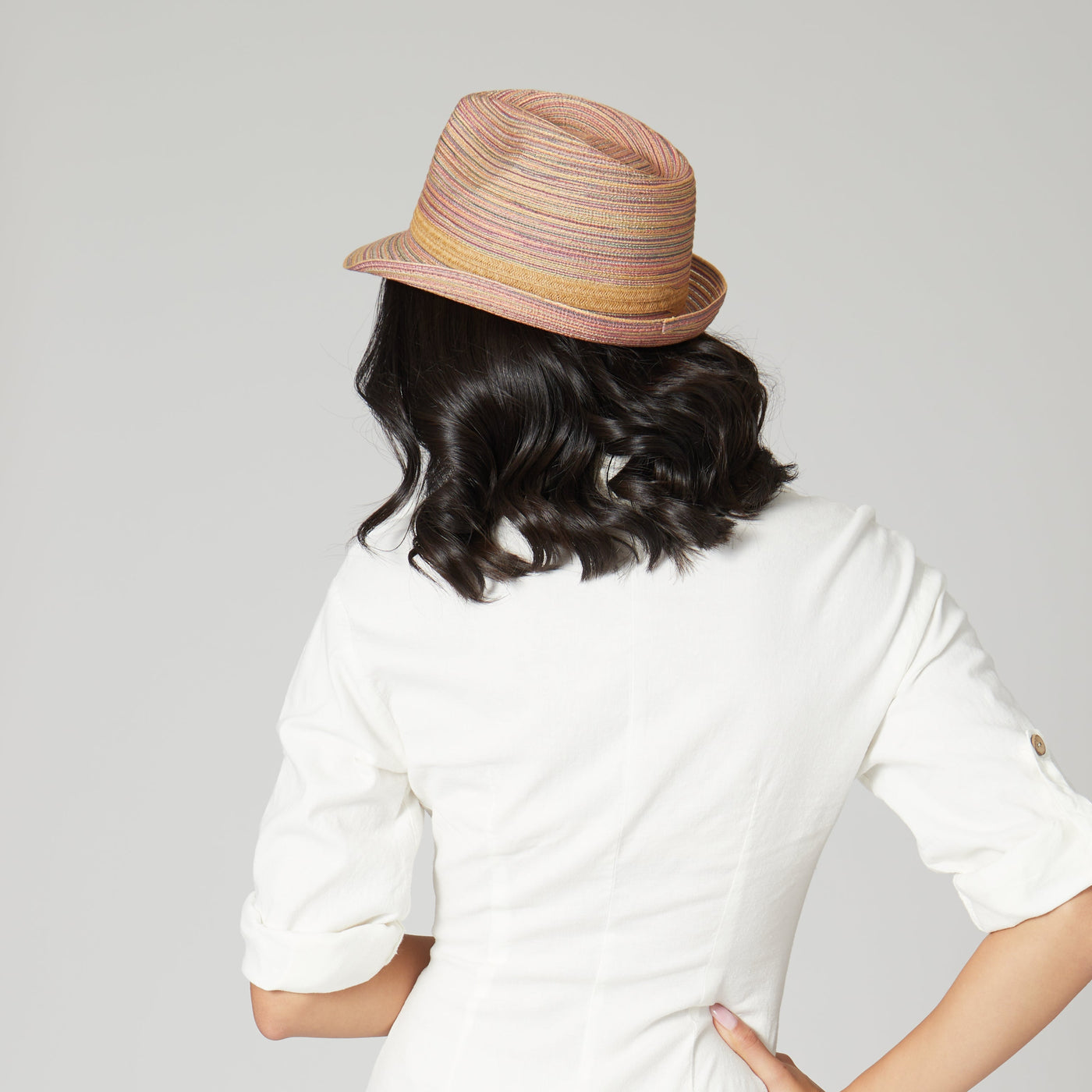 FEDORA - Womens Mixed Braid Fedora (MFX2006)