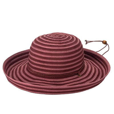 RIBBON - Women's Polybraid/Ribbon Mixed Kettle Brim With Adjustable Chin Cord (MXM1036)