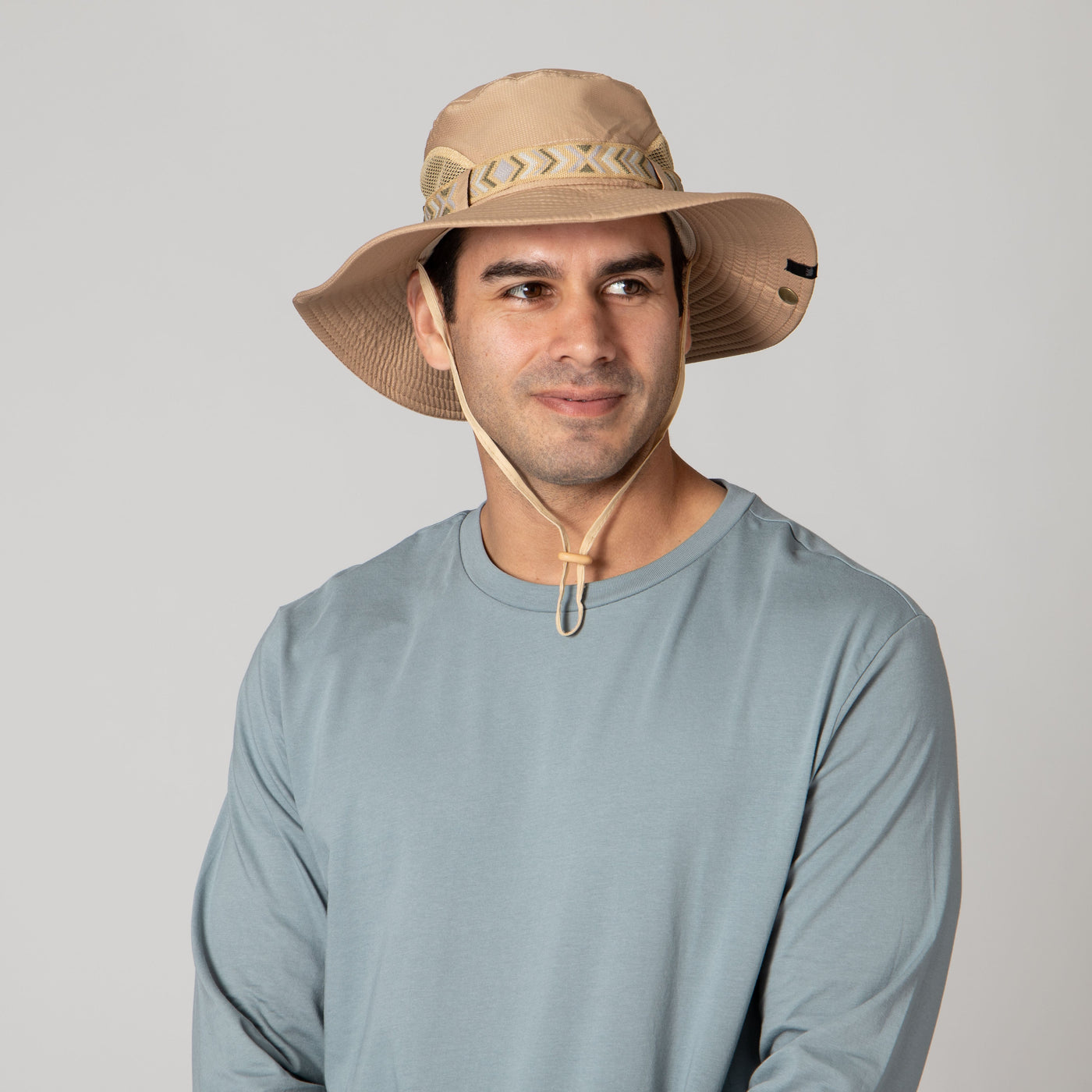 OUTDOOR - Men's Floatable Wide Brim Sun Hat With Jacquard Trim