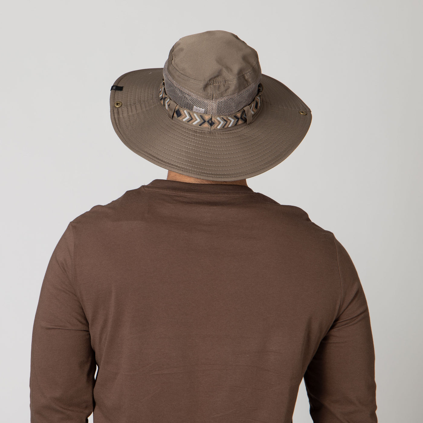 OUTDOOR - Men's Floatable Wide Brim Sun Hat With Jacquard Trim