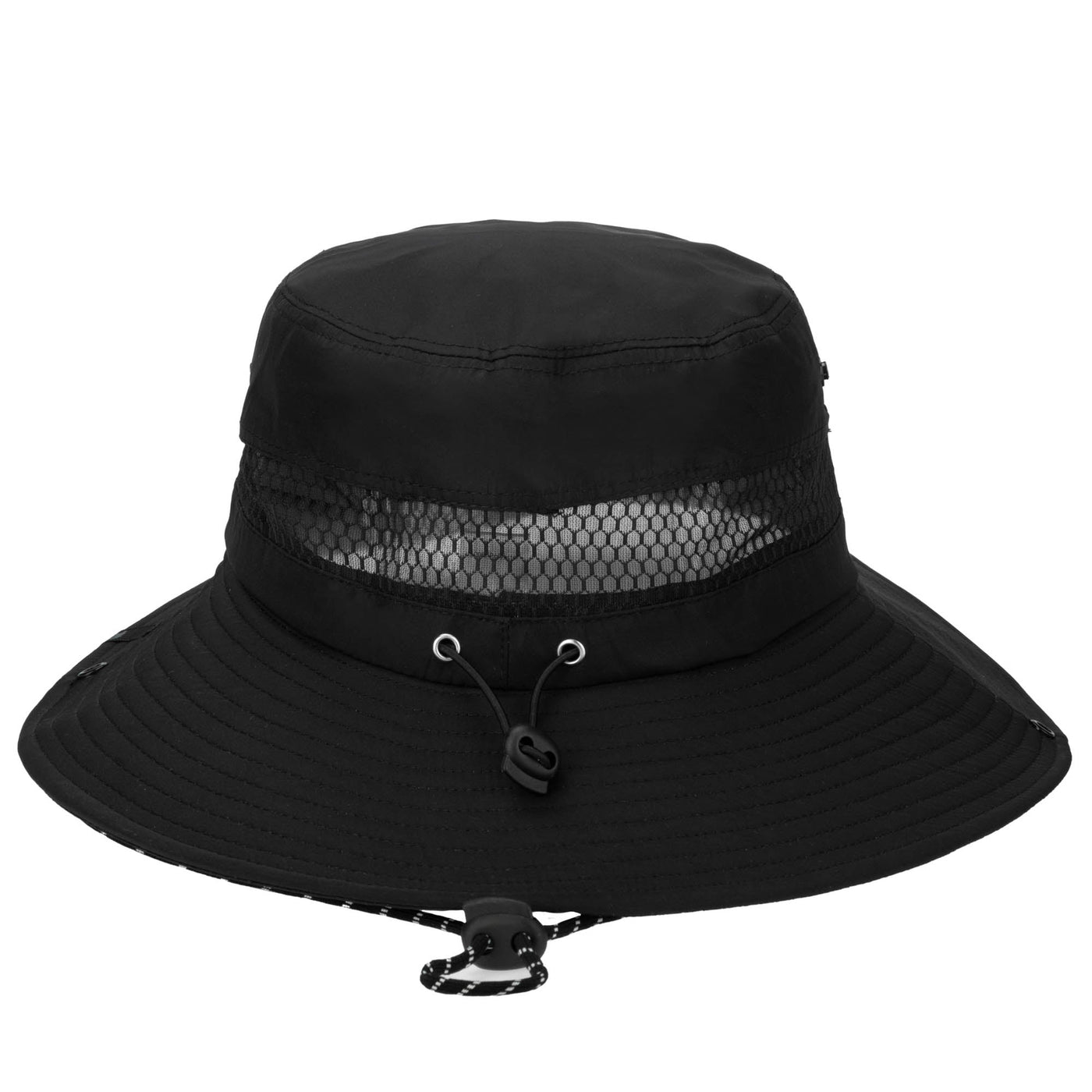 SDHC Outdoor Boonie Hat with Neck Flap and Adjustable Chin Cord Black