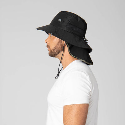 OUTDOOR - Outdoor Boonie Hat With Neck Flap And Adjustable Chin Cord