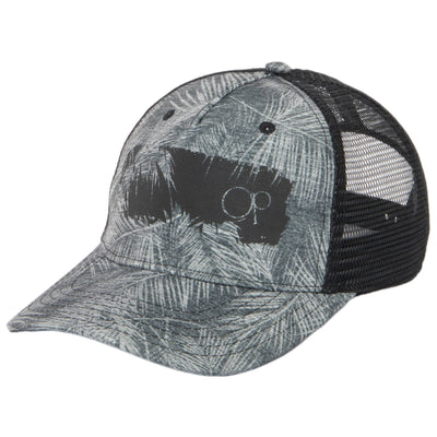 Ocean Pacific - 5 Panel Trucker Hat with Black and Grey Palm Tree Print-Trucker-San Diego Hat Company