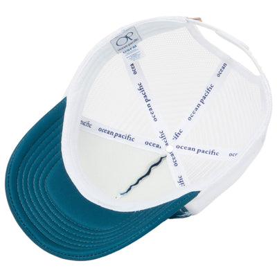 Ocean Pacific - 5 Panel Trucker Hat with White Palm Tree Print-Trucker-San Diego Hat Company