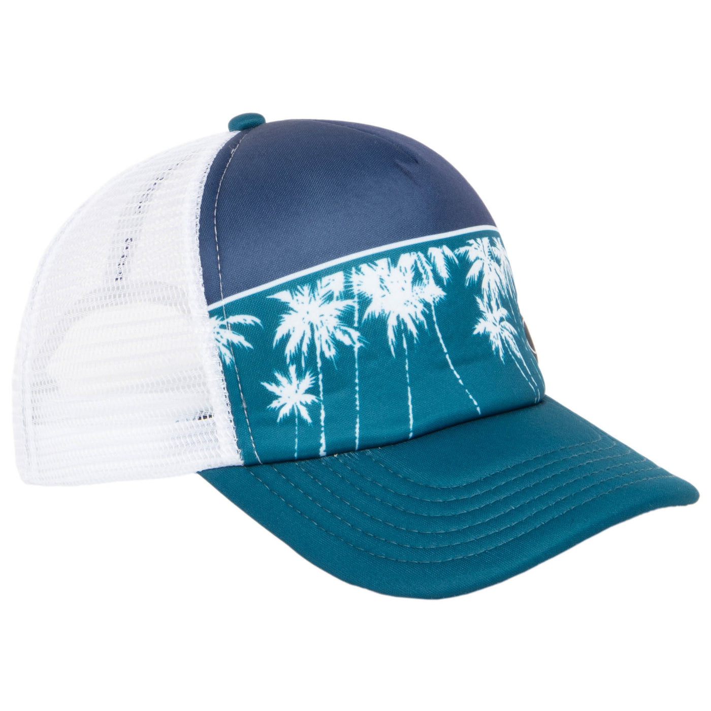 Ocean Pacific - 5 Panel Trucker Hat with White Palm Tree Print-Trucker-San Diego Hat Company