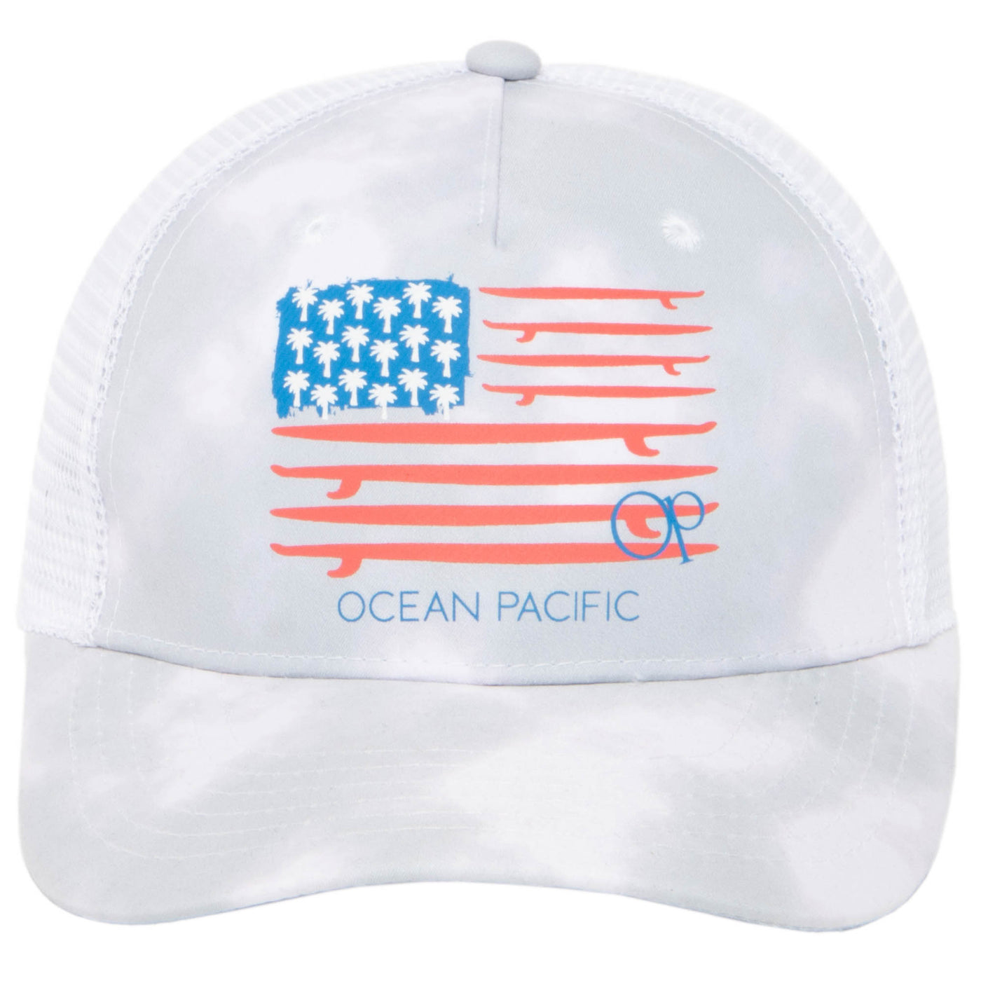 Ocean Pacific - 5 Panel Trucker Hat with American Flag-Trucker-San Diego Hat Company