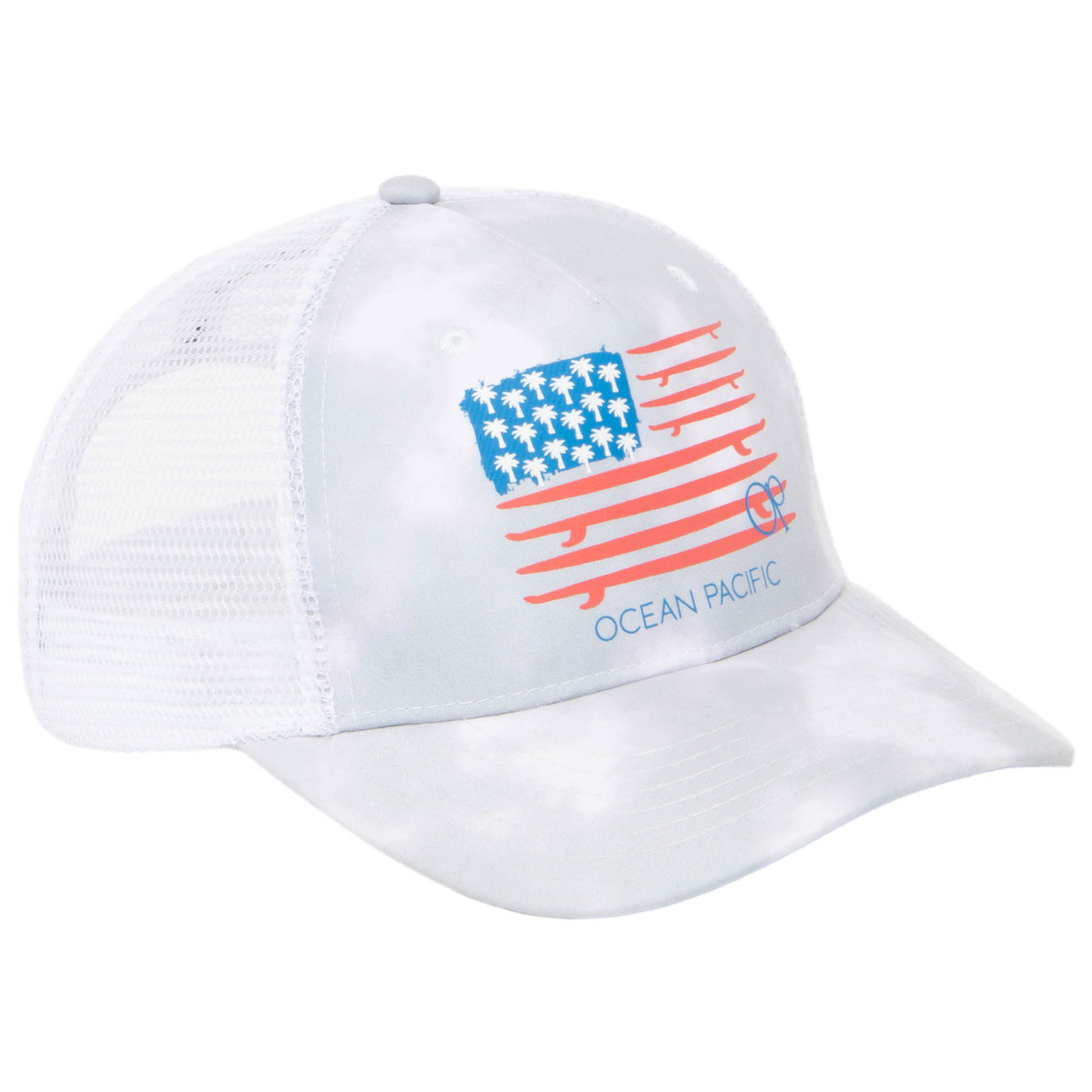 Ocean Pacific - 5 Panel Trucker Hat with American Flag-Trucker-San Diego Hat Company