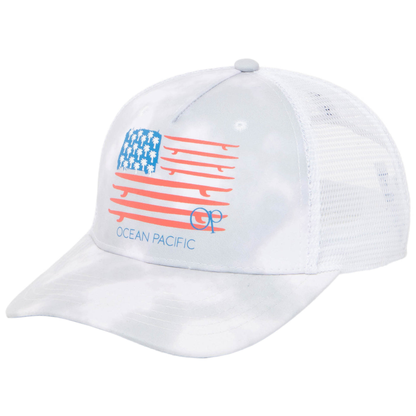 Ocean Pacific - 5 Panel Trucker Hat with American Flag-Trucker-San Diego Hat Company