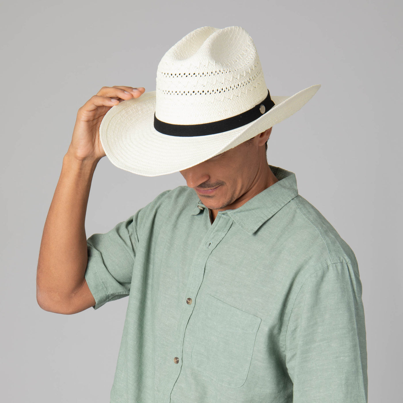 Mens Ivory Cowboy Hat with Cattleman's Crease-COWBOY-San Diego Hat Company