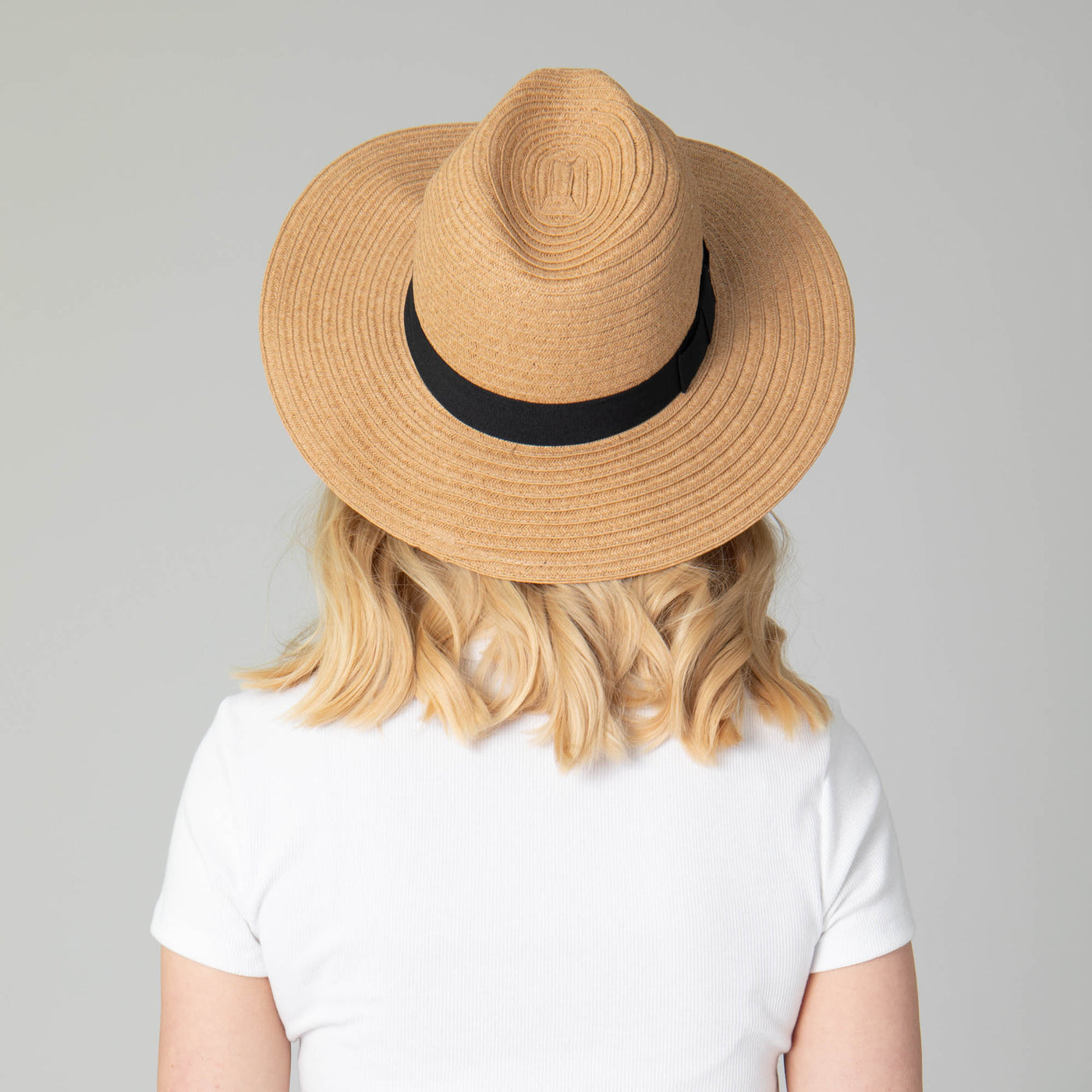 Women's Paper Braided Fedora With A Bow Band-FEDORA-San Diego Hat Company