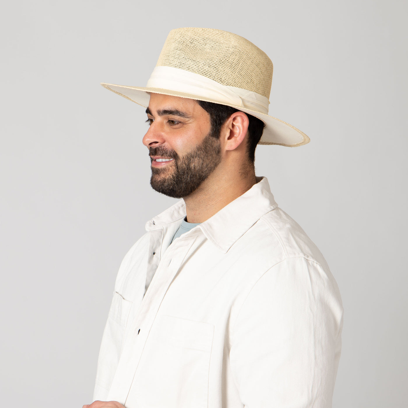 FEDORA - Mens Woven 3" Brim Paper Fedora