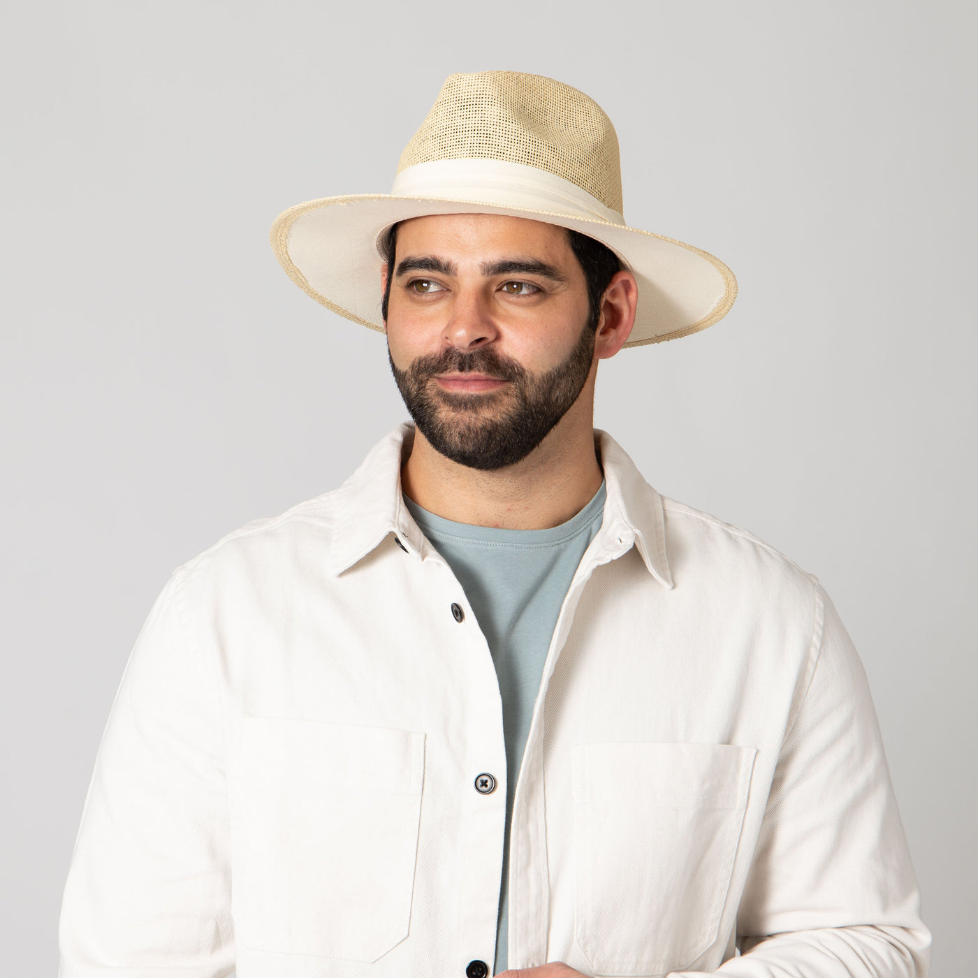 FEDORA - Mens Woven 3" Brim Paper Fedora