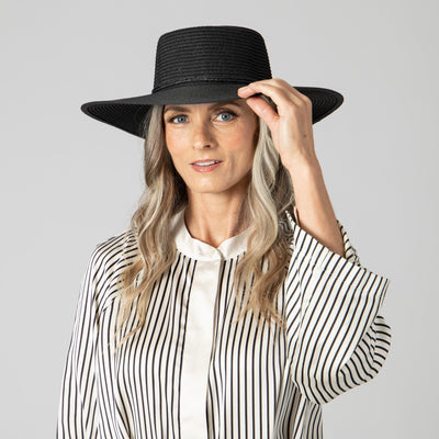 SUN BRIM - Women's Large Brim Oval Crown Boater