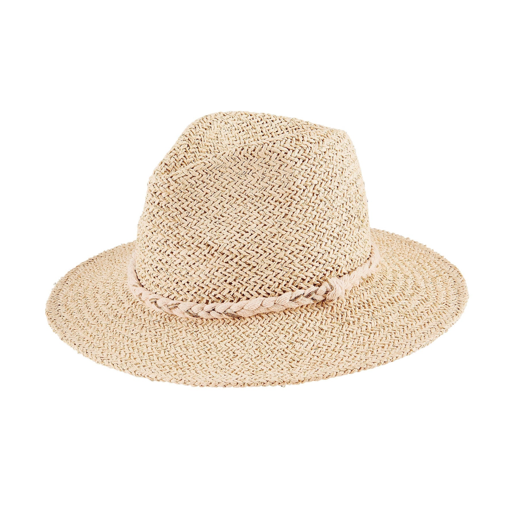Women's Woven Shimmer Fedora w/ Braided Band (PBF7352) – San Diego Hat ...