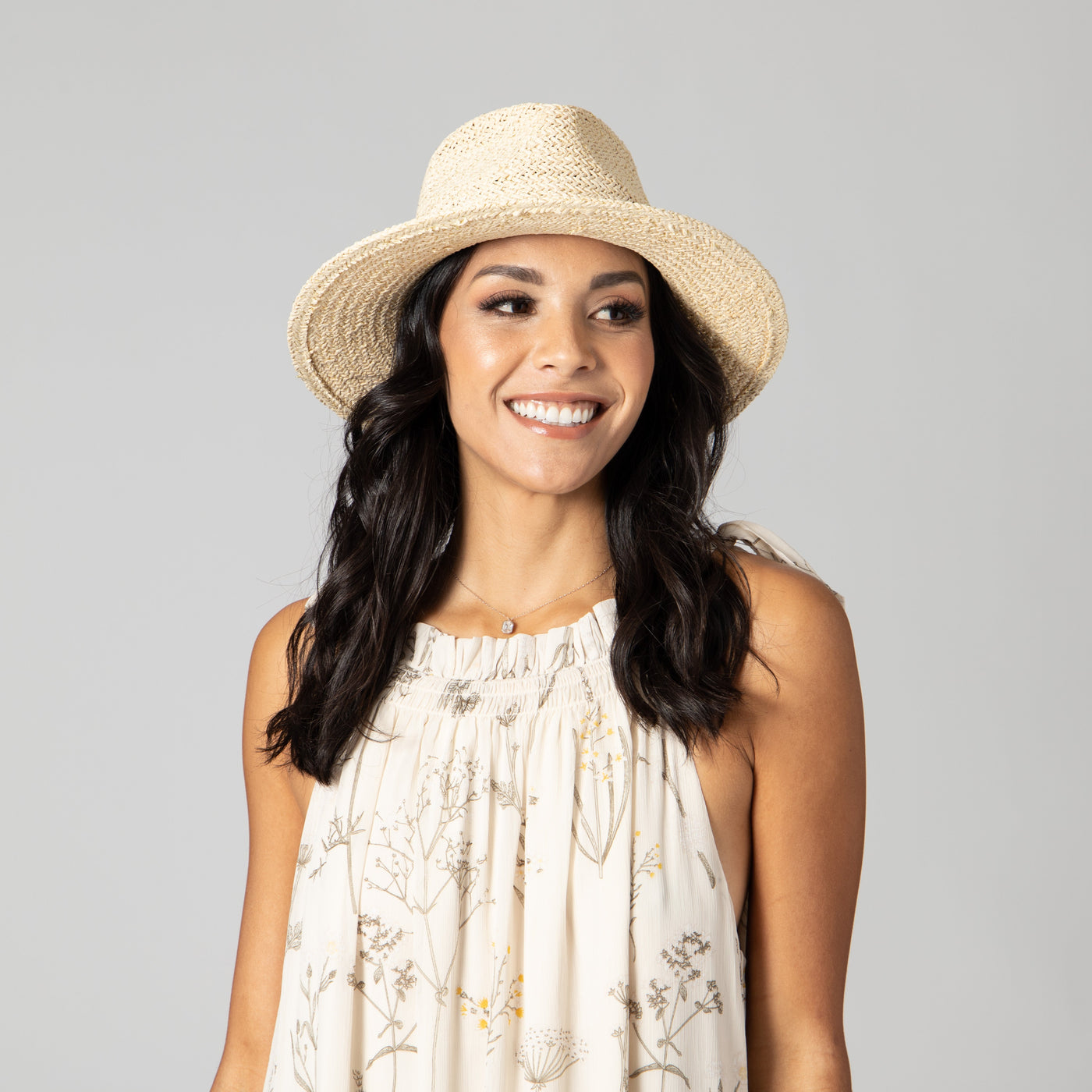 FEDORA - Women's Woven Shimmer Fedora W/ Braided Band (PBF7352)