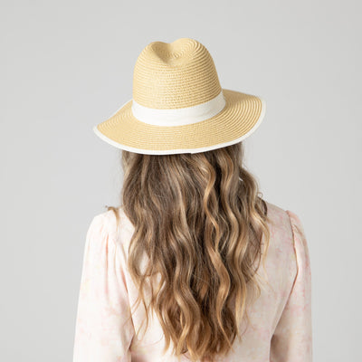 FEDORA - Women's Paperbraid Fedora With Pop Color Grosgrain