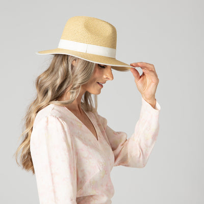 FEDORA - Women's Paperbraid Fedora With Pop Color Grosgrain