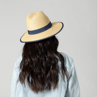 FEDORA - Women's Paperbraid Fedora With Pop Color Grosgrain