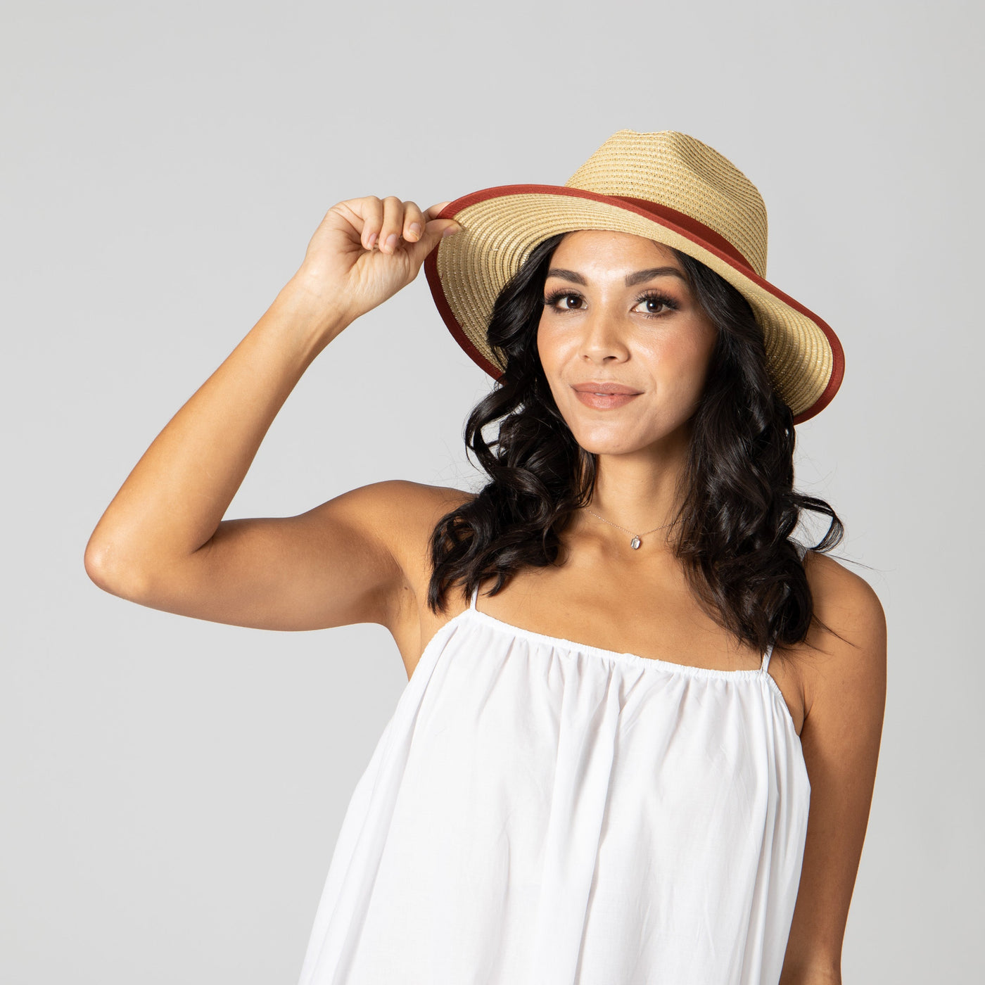 FEDORA - Women's Paperbraid Fedora With Pop Color Grosgrain