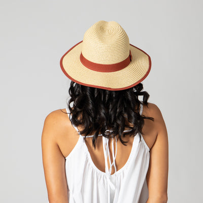 FEDORA - Women's Paperbraid Fedora With Pop Color Grosgrain