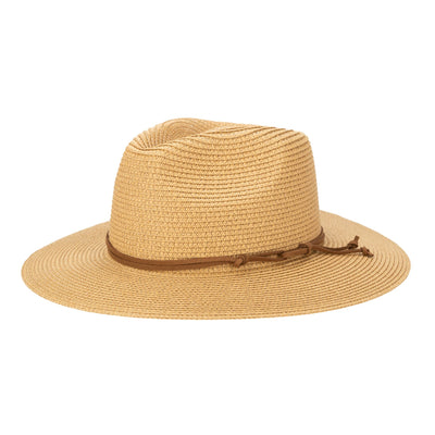 FEDORA - Men's Paperbraid Fedora With Faux Suede Looped Braid