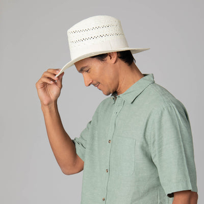 Mens Paperbraid Ivory Fedora-FEDORA-San Diego Hat Company