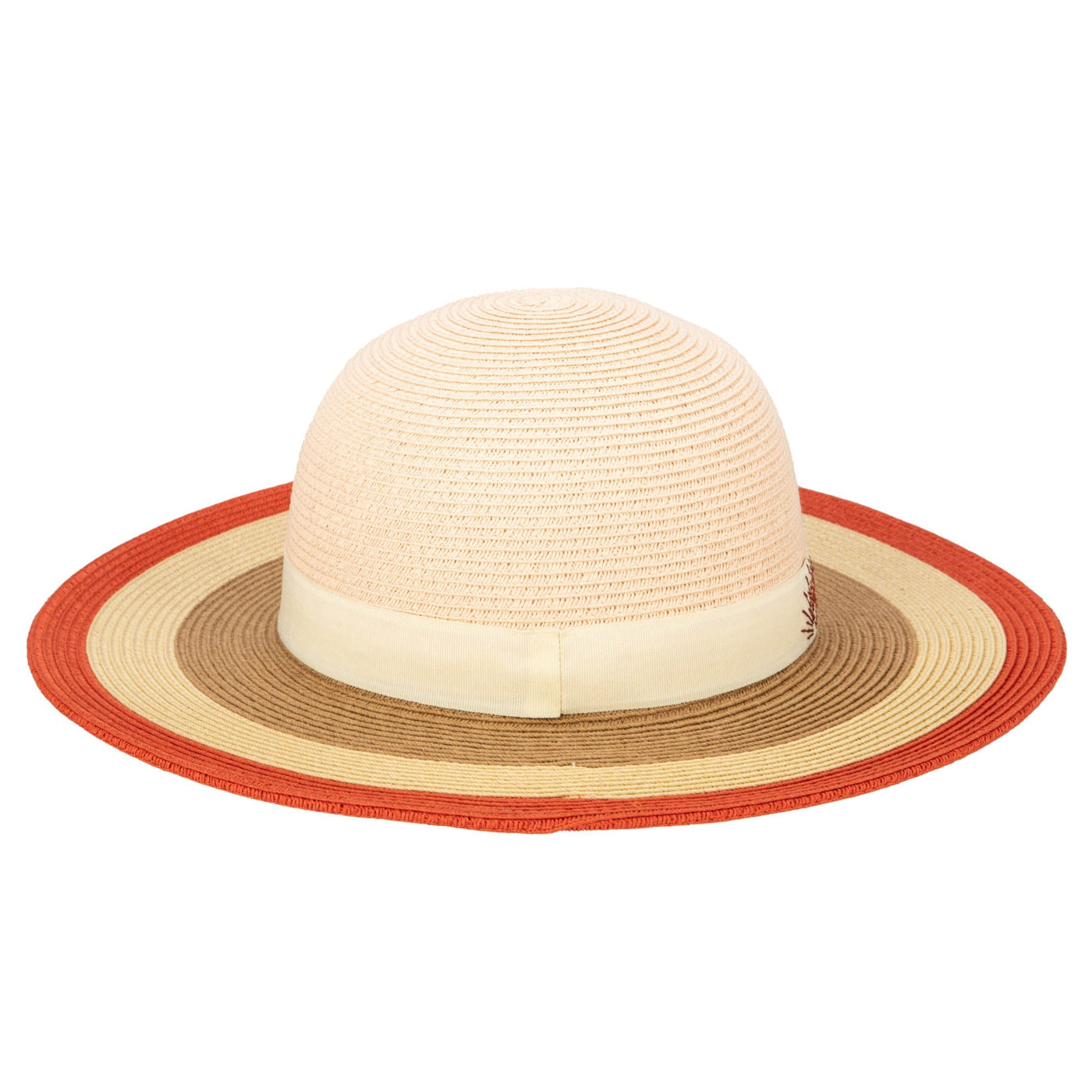 SUN BRIM - Kids Paperbraid Sun Hat With Retro Striped Brim