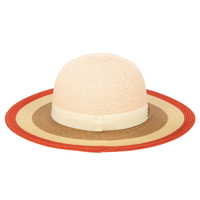 SUN BRIM - Kids Paperbraid Sun Hat With Retro Striped Brim