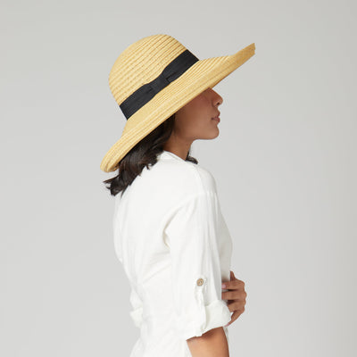 SUN BRIM - Women's Paperbraid Turn Up Sun Brim