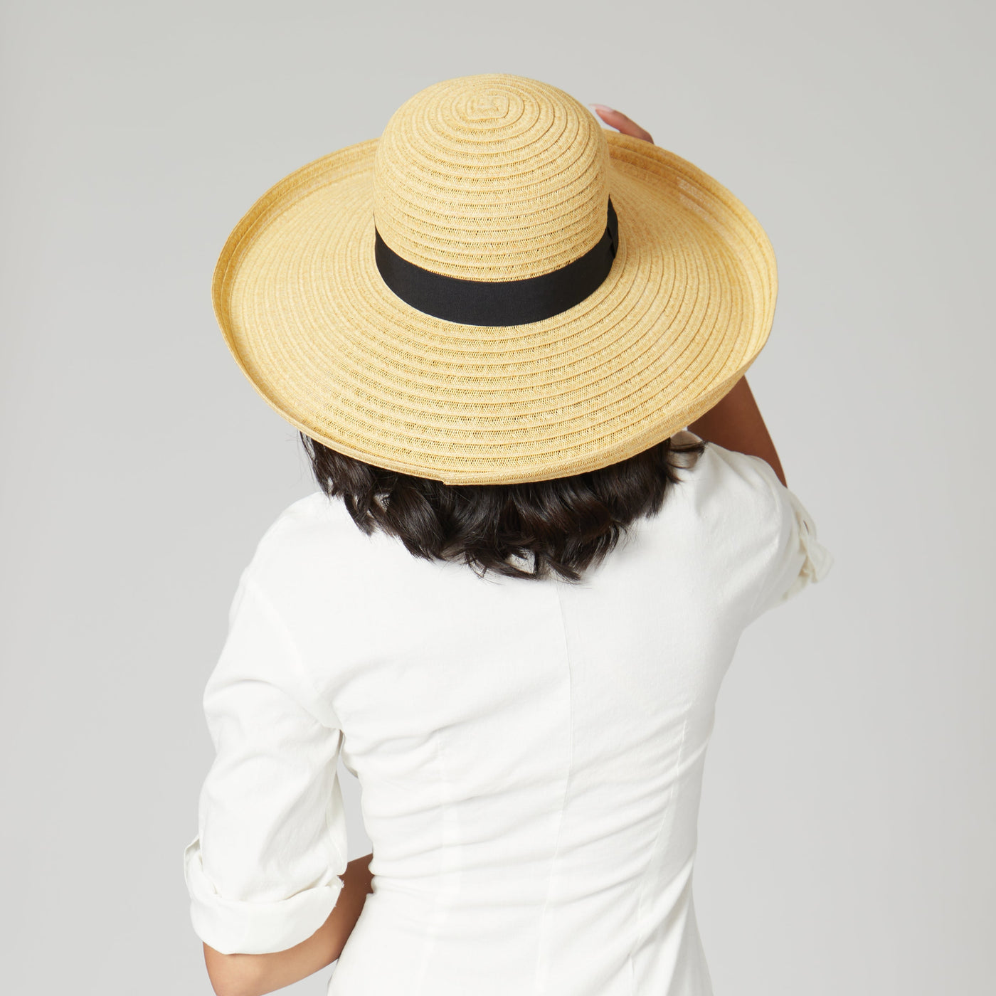 SUN BRIM - Women's Paperbraid Turn Up Sun Brim