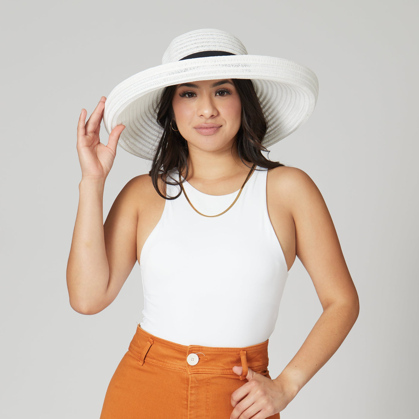 SUN BRIM - Women's Paperbraid Turn Up Sun Brim