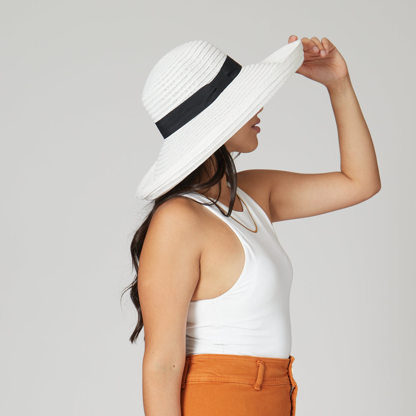 SUN BRIM - Women's Paperbraid Turn Up Sun Brim