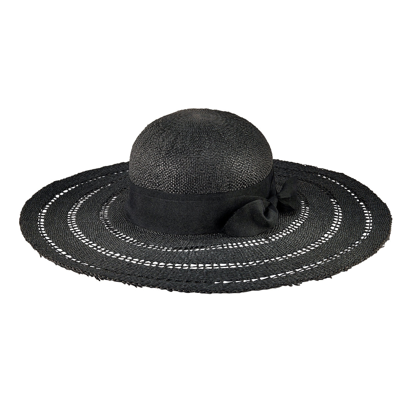 SUN BRIM - Women's Open Weave Brim W/ Knotted Tie