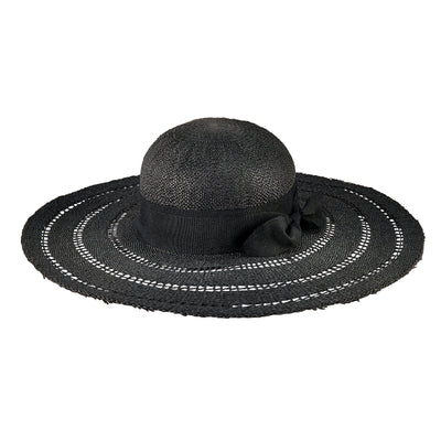 SUN BRIM - Women's Open Weave Brim W/ Knotted Tie